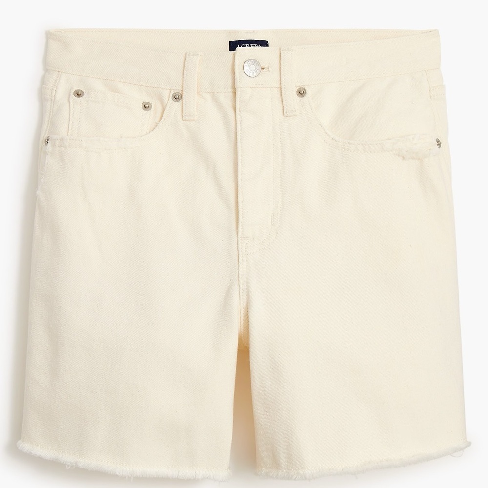 J. Crew Ecru high-rise relaxed denim short - Picture 2 of 7